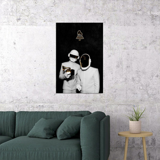 Daft Punk Mask Pop Music Singer Duo Electronic Music Poster Wall Art Print Home Wall Decor - xonomax