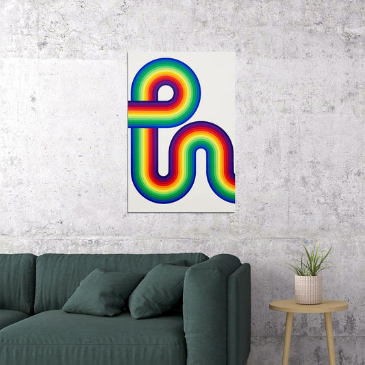70s Rainbow Colorful Efect Poster Wall Art Print Home Wall Decor - xonomax