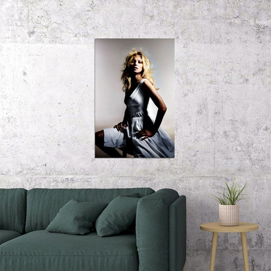 Kate Moss Model Beautiful Artist Black White Poster Wall Art Print Home Wall Decor - xonomax