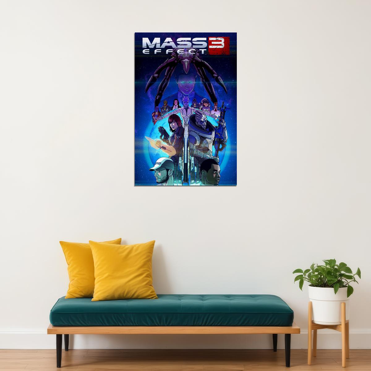 Mass Effect Video Game Science Fiction Role Play Poster Wall Art Print Home Wall Decor