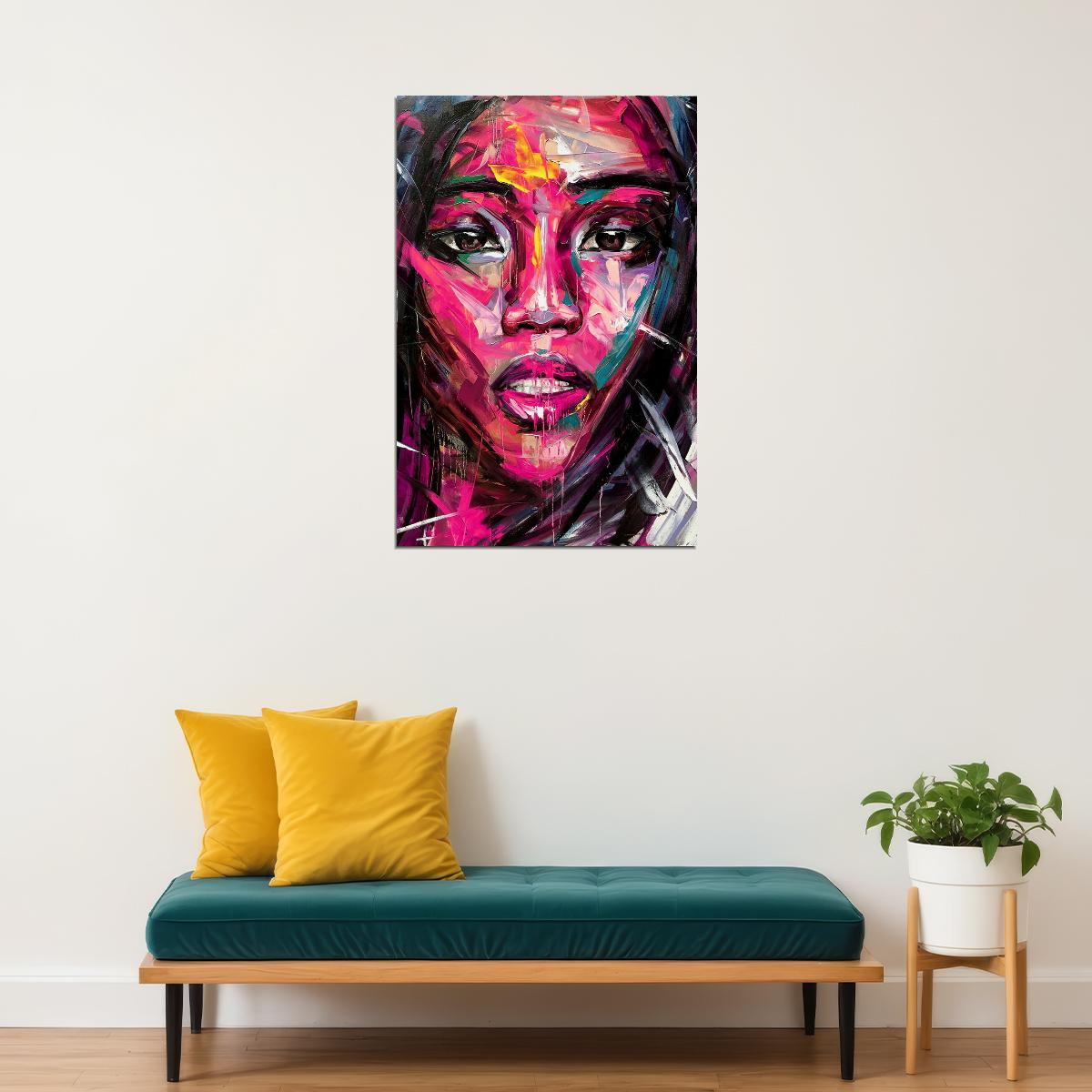 Graffiti Pop Artgirls Colourful Oil Painting Face Poster Wall Art Print Home Wall Decor - xonomax