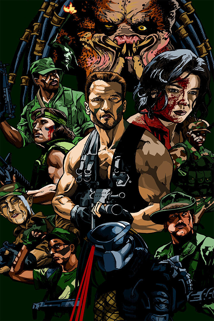 Predator Arnold Schwarzenegger Movie Horror Action Poster Wall Art Print Home Wall Decor - xonomax