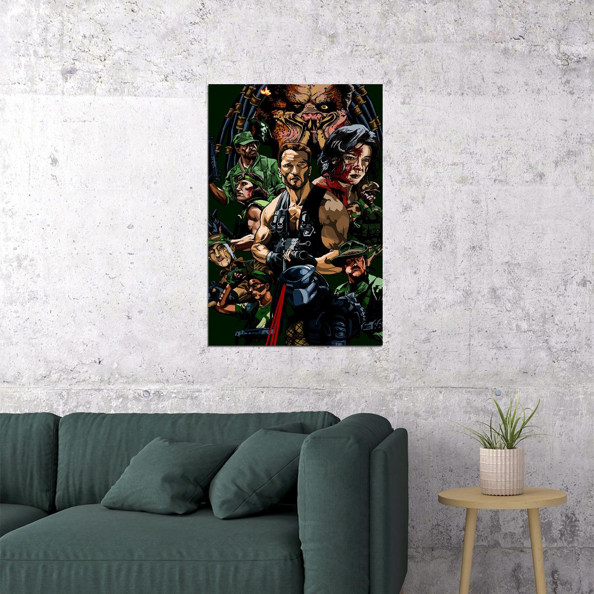 Predator Arnold Schwarzenegger Movie Horror Action Poster Wall Art Print Home Wall Decor - xonomax