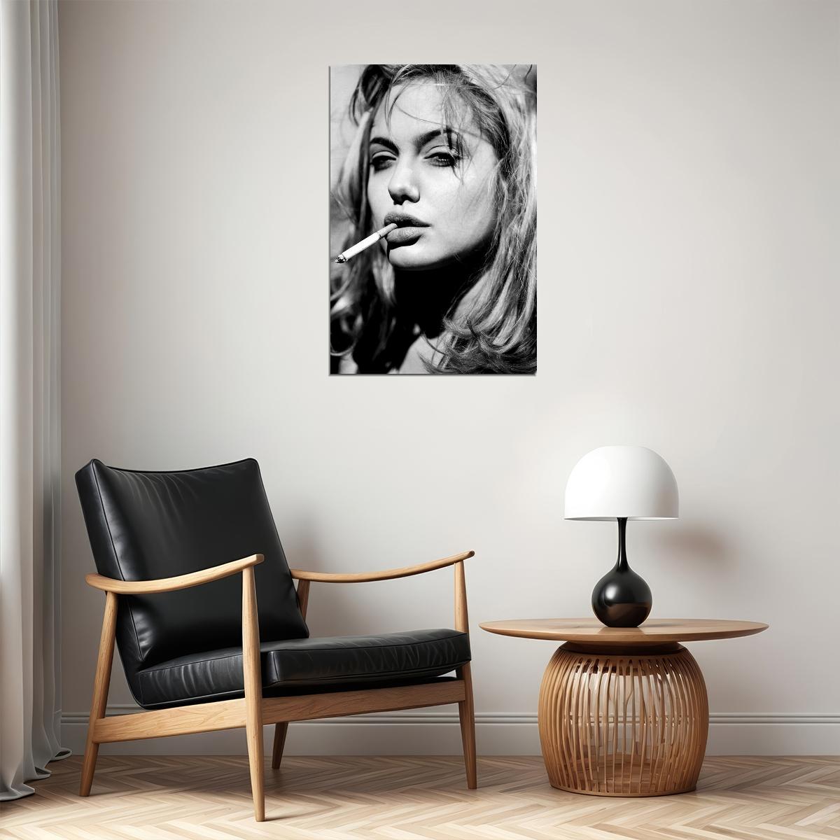 Black And White Smoking Woman Smoke Effect Poster Wall Art Print Home Wall Decor - xonomax