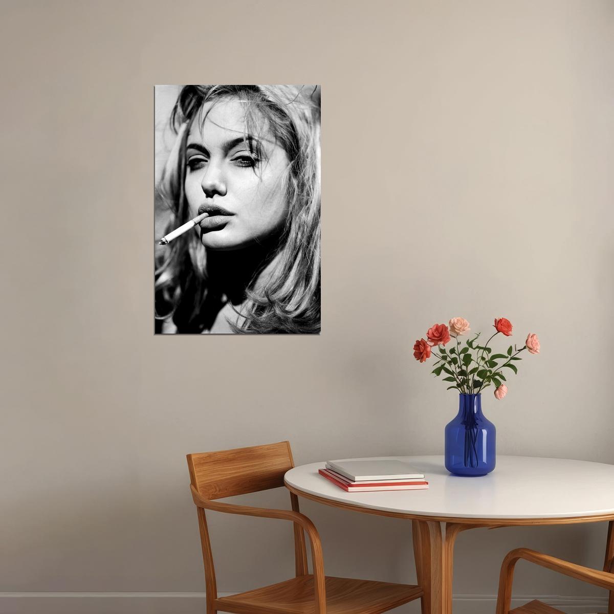 Black And White Smoking Woman Smoke Effect Poster Wall Art Print Home Wall Decor - xonomax