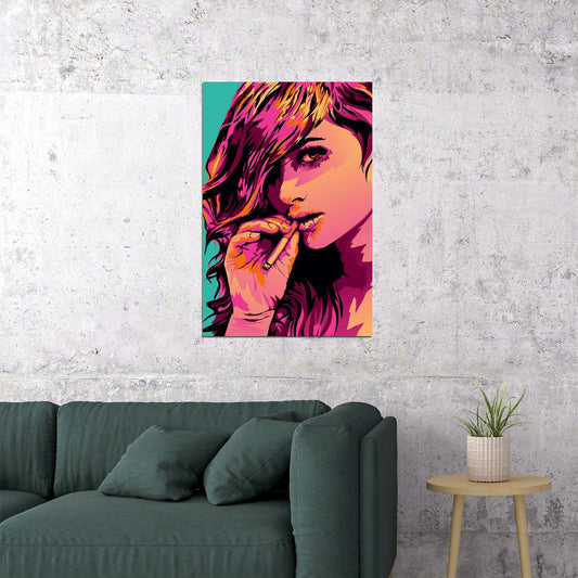 Smoking Girl Hot Color Picture Poster Wall Art Print Home Wall Decor - xonomax