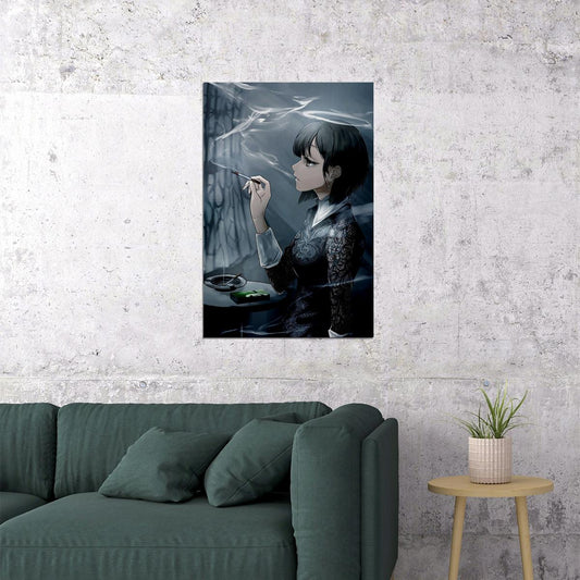 Smoking Beautiful Girl Black And White Poster Wall Art Print Home Wall Decor - xonomax