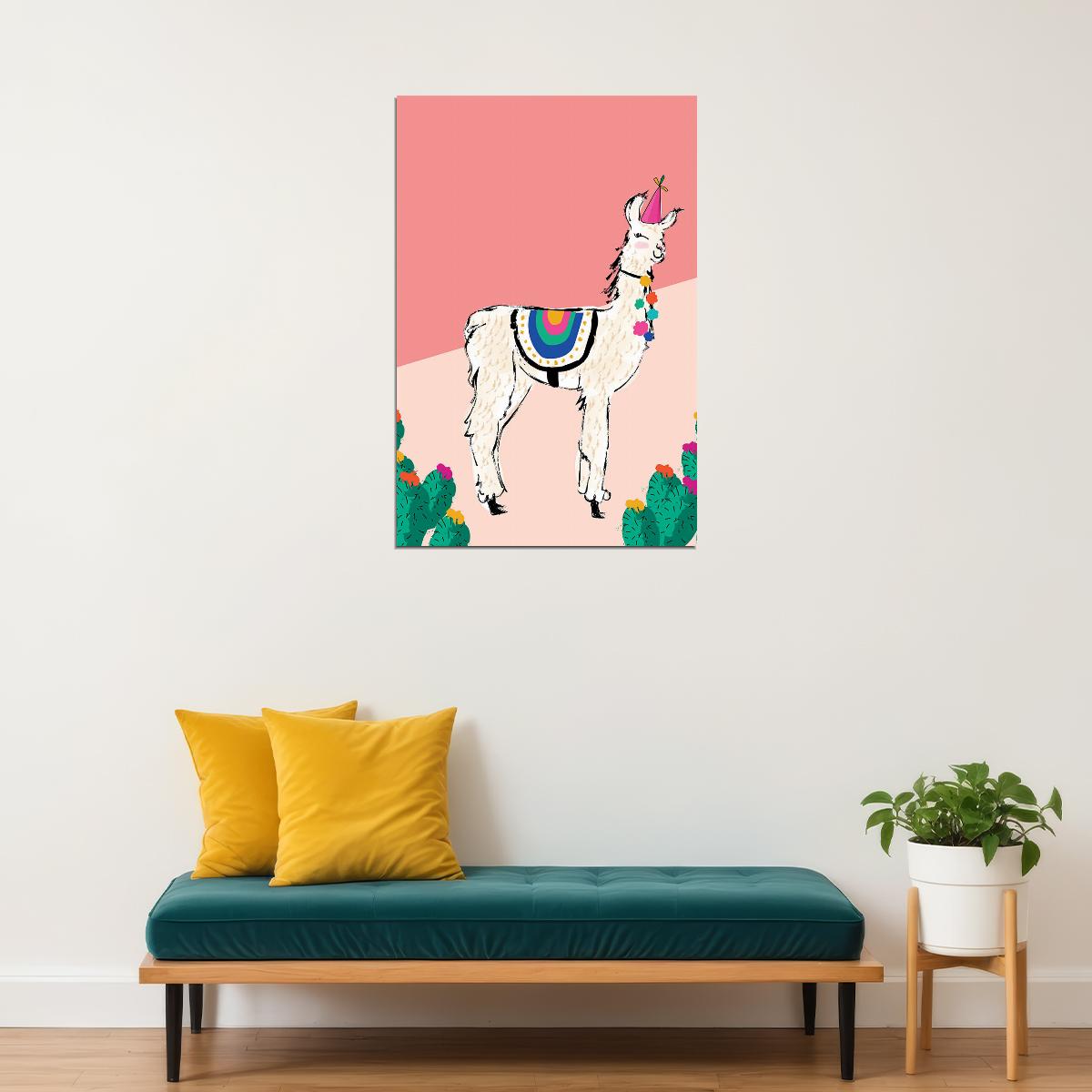 Llama Alpaca Boho Comic Poster Wall Art Print Home Wall Decor - xonomax