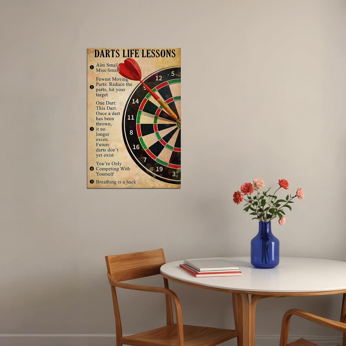 Darts Life Lessons Target Games Poster Wall Art Print Home Wall Decor - xonomax