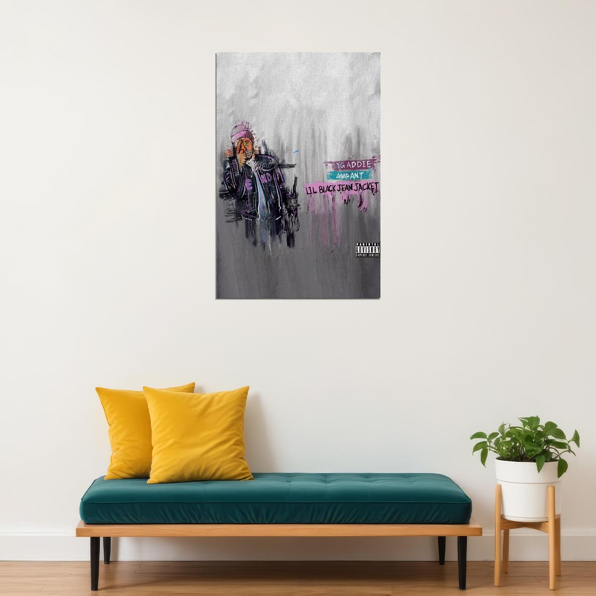 Asap Ant Album Lil Black Jean Jacket Music Poster Wall Art Print Home Wall Decor - xonomax