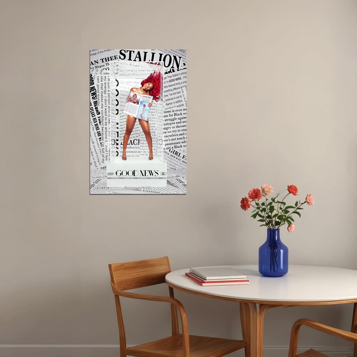 Megan Thee Stallion Album Good News Poster Wall Art Print Home Wall Decor - xonomax
