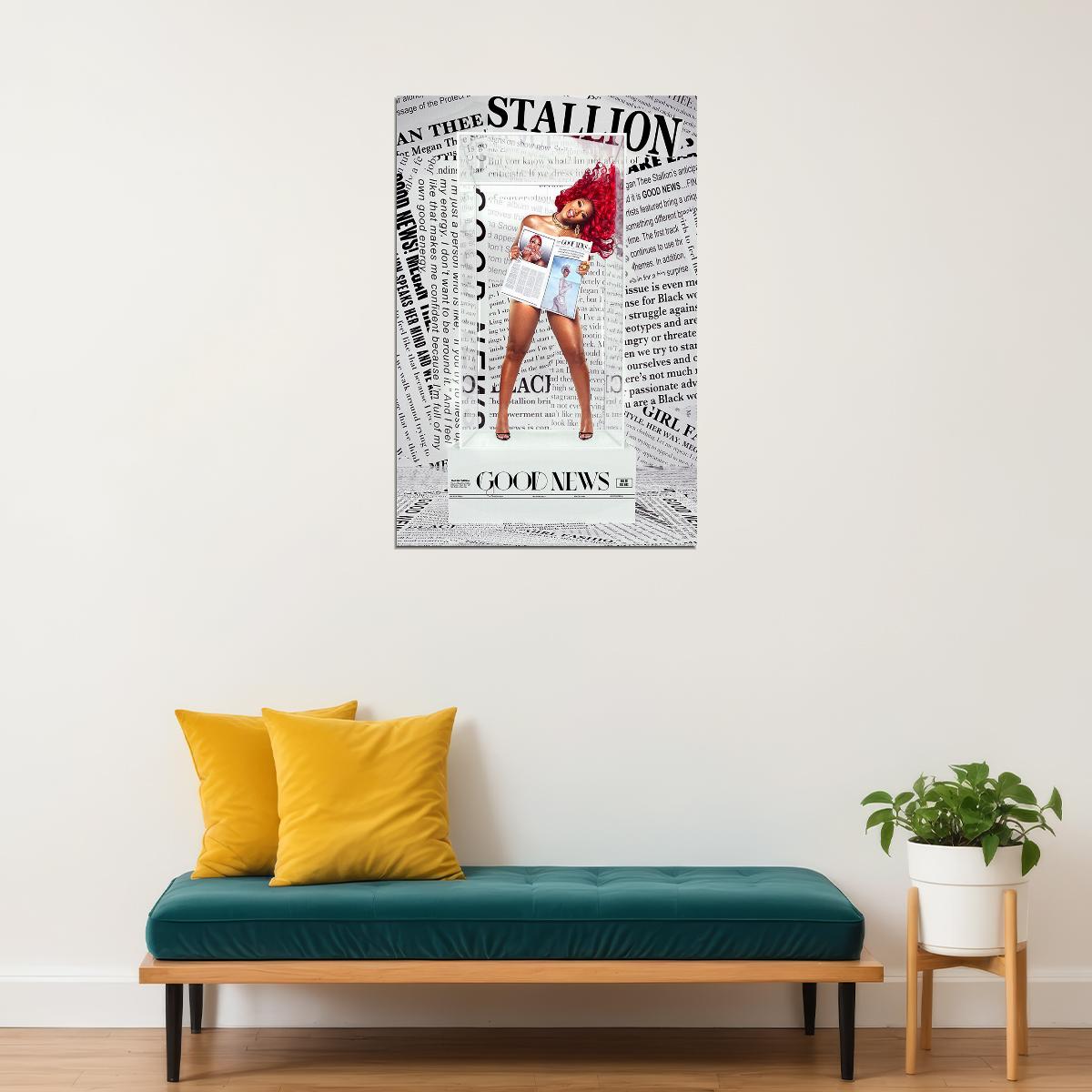 Megan Thee Stallion Album Good News Poster Wall Art Print Home Wall Decor - xonomax