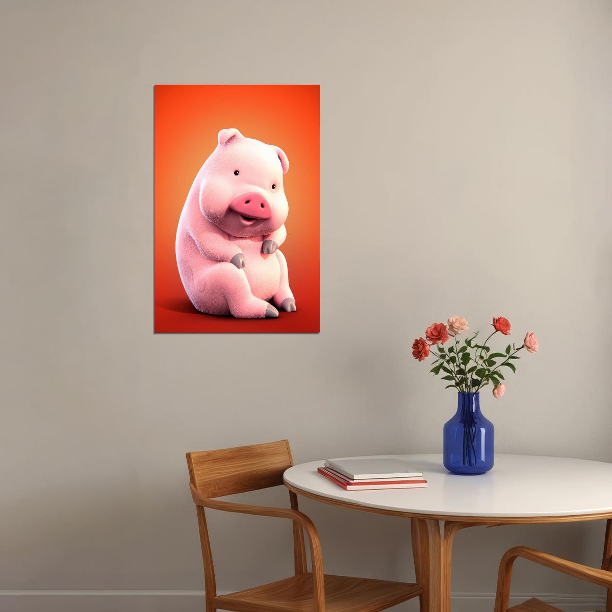 Waddles Oink- Hope Cartoon Animal Poster Wall Art Print Home Wall Decor - xonomax
