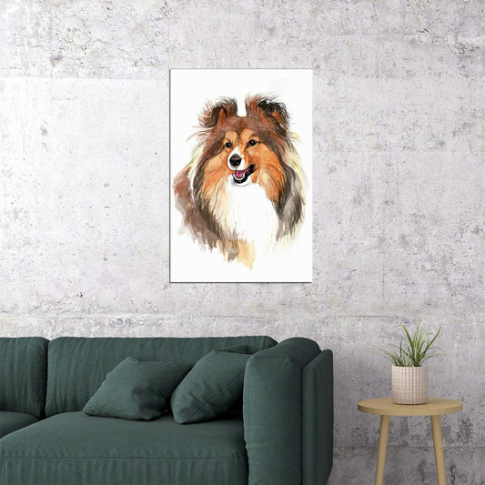 Sheltie Sunflower Picture Dog Breed Small Animal Poster Wall Art Print Home Wall Decor - xonomax