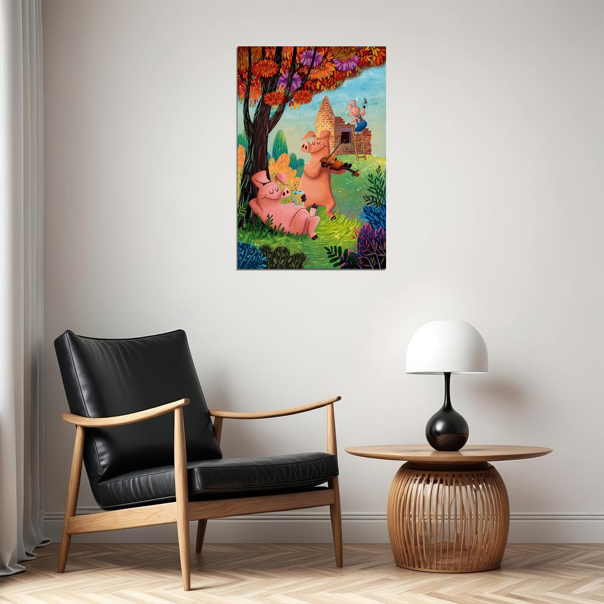 Pig Sunflower Animals Nature Picture Poster Wall Art Print Home Wall Decor - xonomax