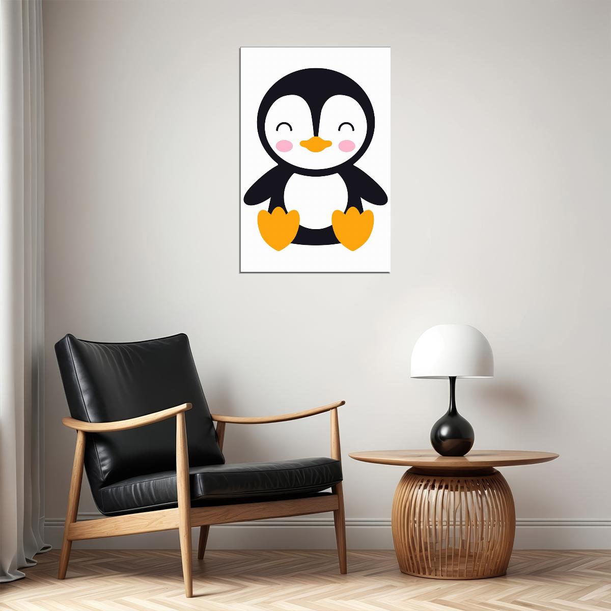 Penguin Just Smile Cartoon Picture Poster Wall Art Print Home Wall Decor - xonomax