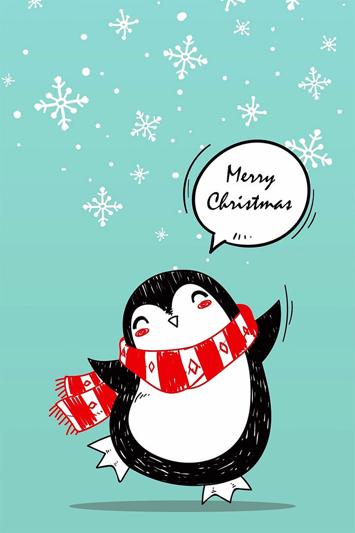 Penguin Stole Christmas Animal Picture Poster Wall Art Print Home Wall Decor - xonomax