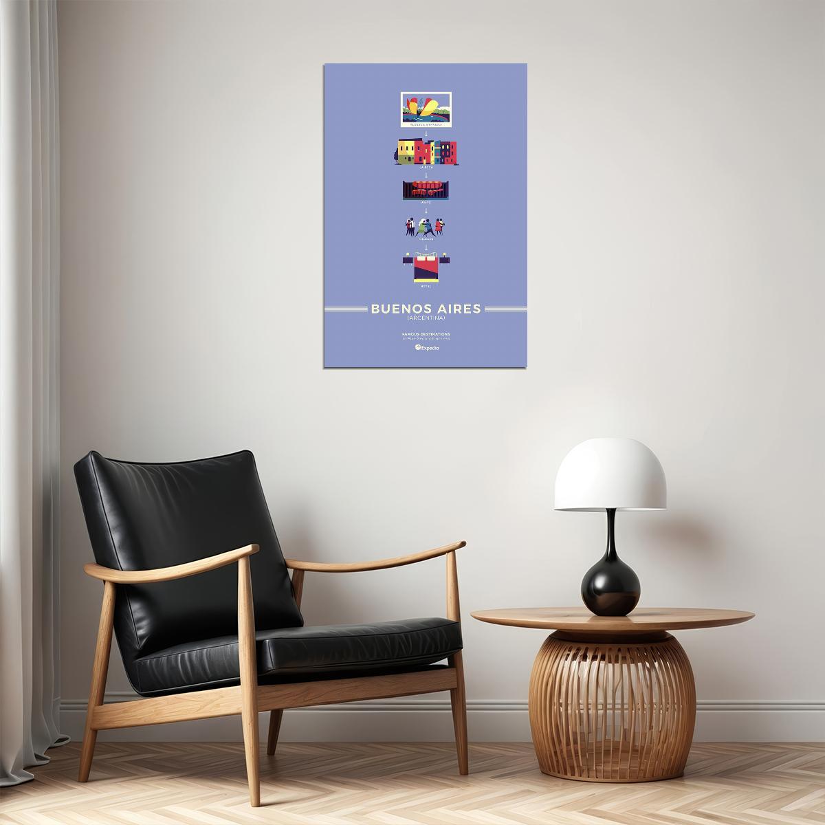 Buenos Aires Minimalist Travel Landscape Poster Wall Art Print Home Wall Decor - xonomax