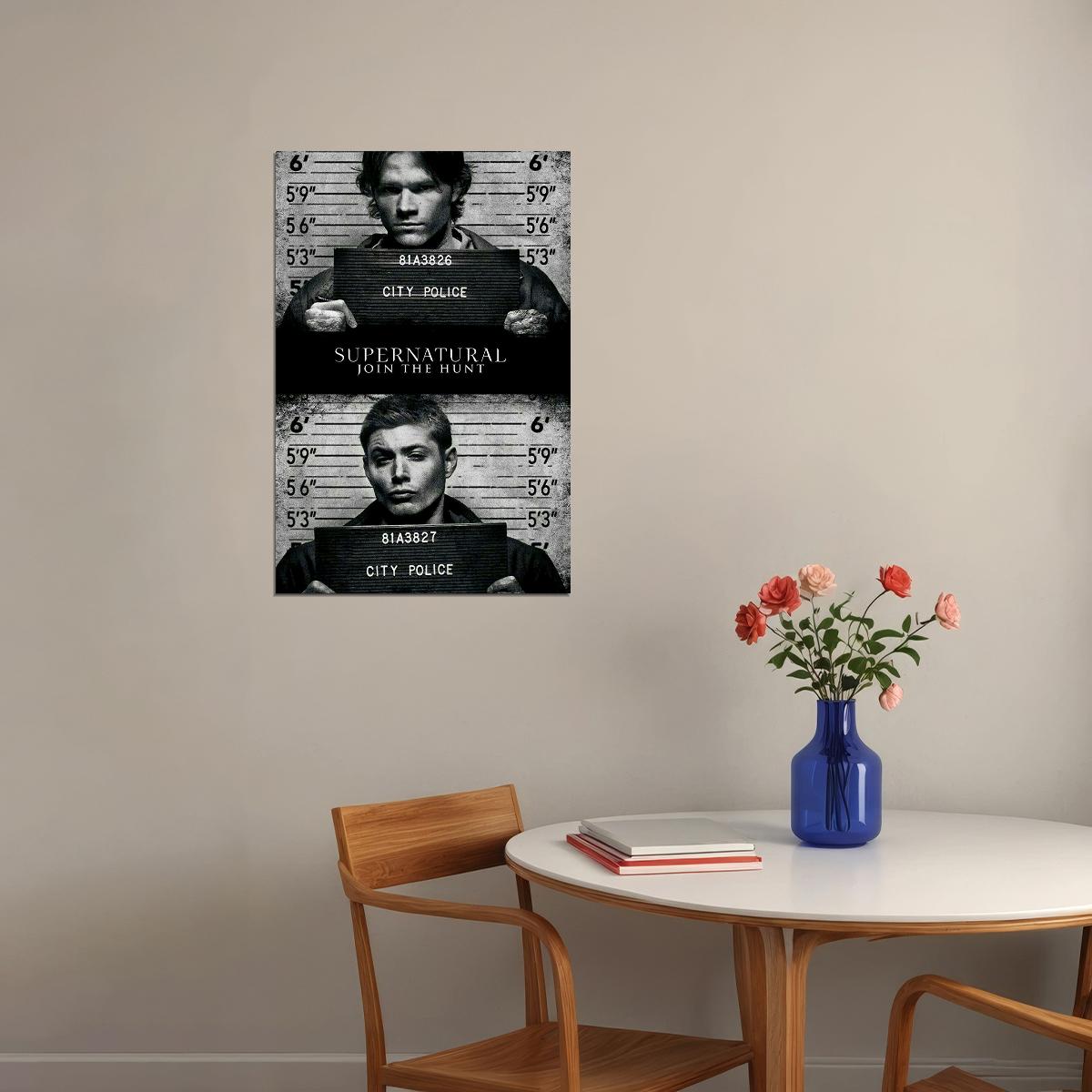 Supernatural Mugshot Dean And Sam Wincheste Poster Wall Art Print Home Wall Decor - xonomax