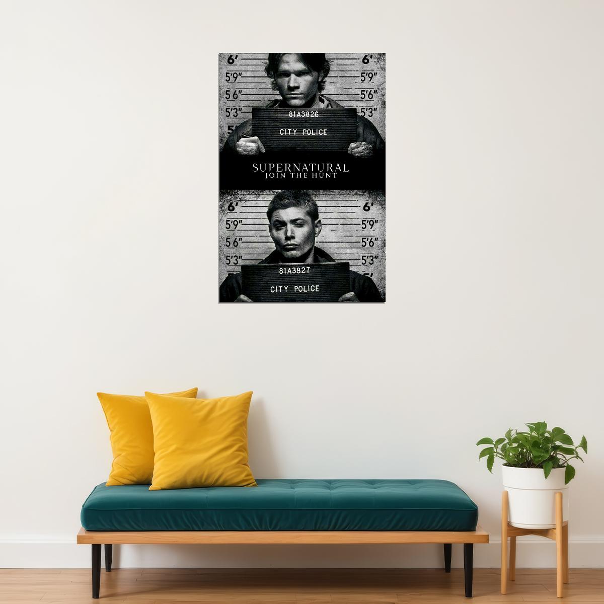 Supernatural Mugshot Dean And Sam Wincheste Poster Wall Art Print Home Wall Decor - xonomax