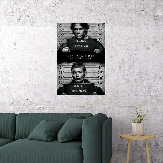 Supernatural Mugshot Dean And Sam Wincheste Poster Wall Art Print Home Wall Decor - xonomax