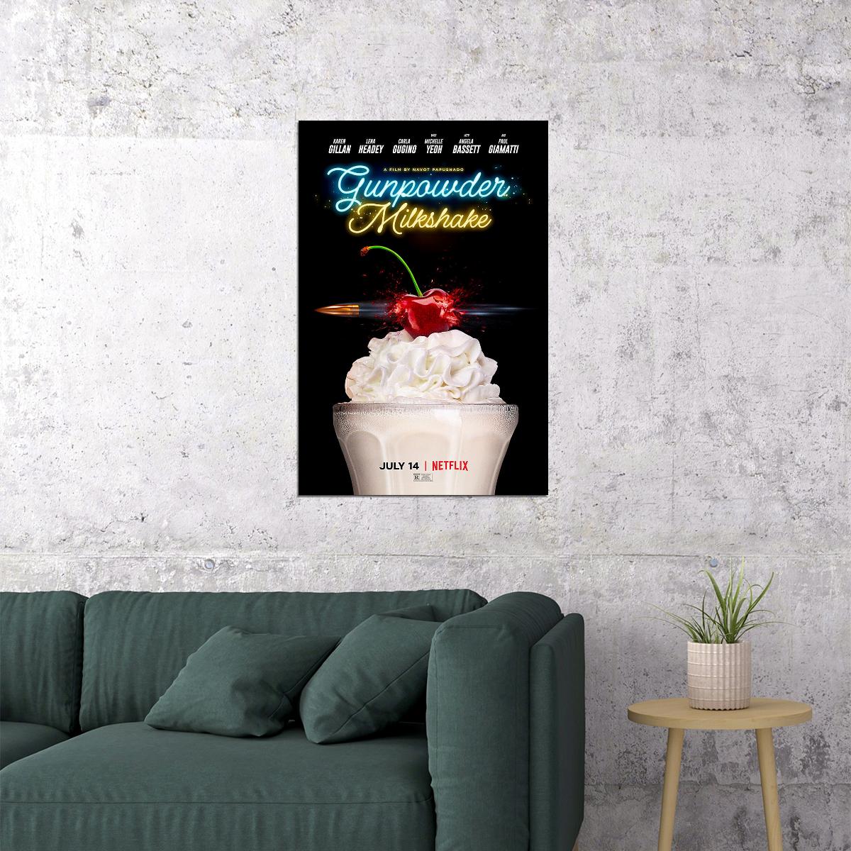 Gunpowder Milkshake 2021 Fantasy Movie Poster Wall Art Print Home Wall Decor - xonomax