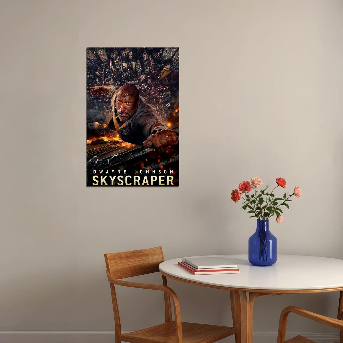 Skyscraper 2018 Movie Dwayne Johnson Thriller Action Poster Wall Art Print Home Wall Decor - xonomax