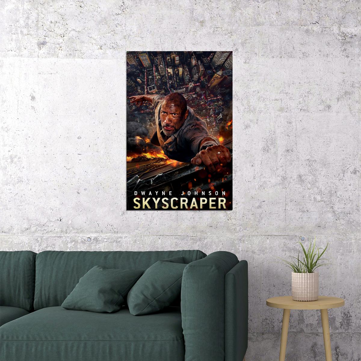 Skyscraper 2018 Movie Dwayne Johnson Thriller Action Poster Wall Art Print Home Wall Decor - xonomax