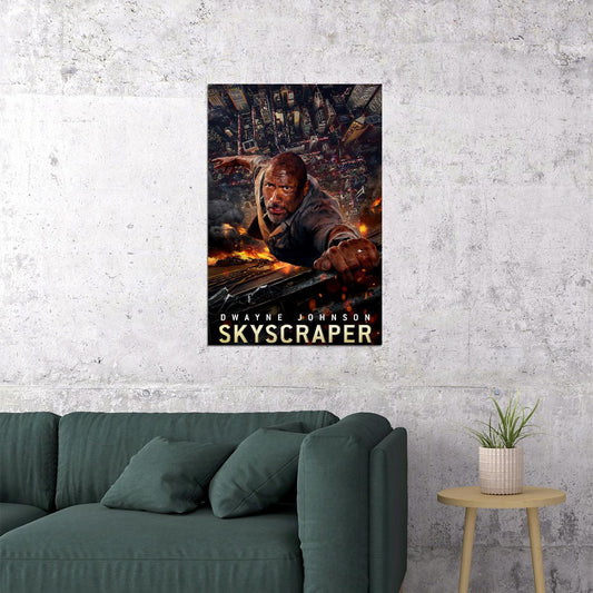 Skyscraper 2018 Movie Dwayne Johnson Thriller Action Poster Wall Art Print Home Wall Decor - xonomax