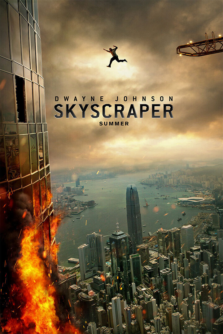 Poster Skyscraper 2018 Movie Dwayne Johnson Action Thriller