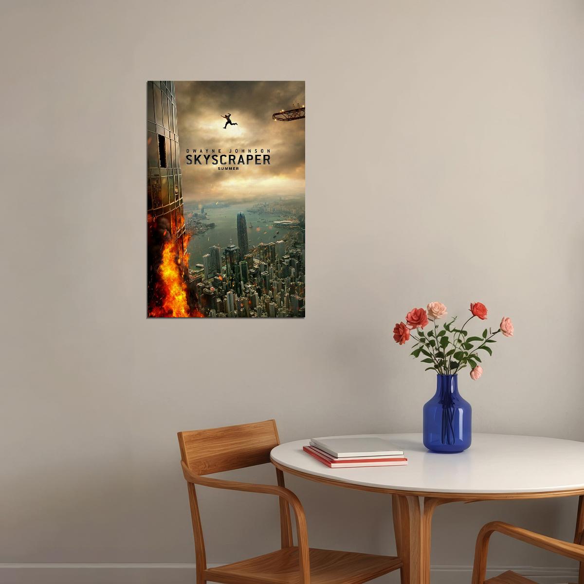 Skyscraper 2018 Movie Dwayne Johnson Action Thriller Poster Wall Art Print Home Wall Decor - xonomax
