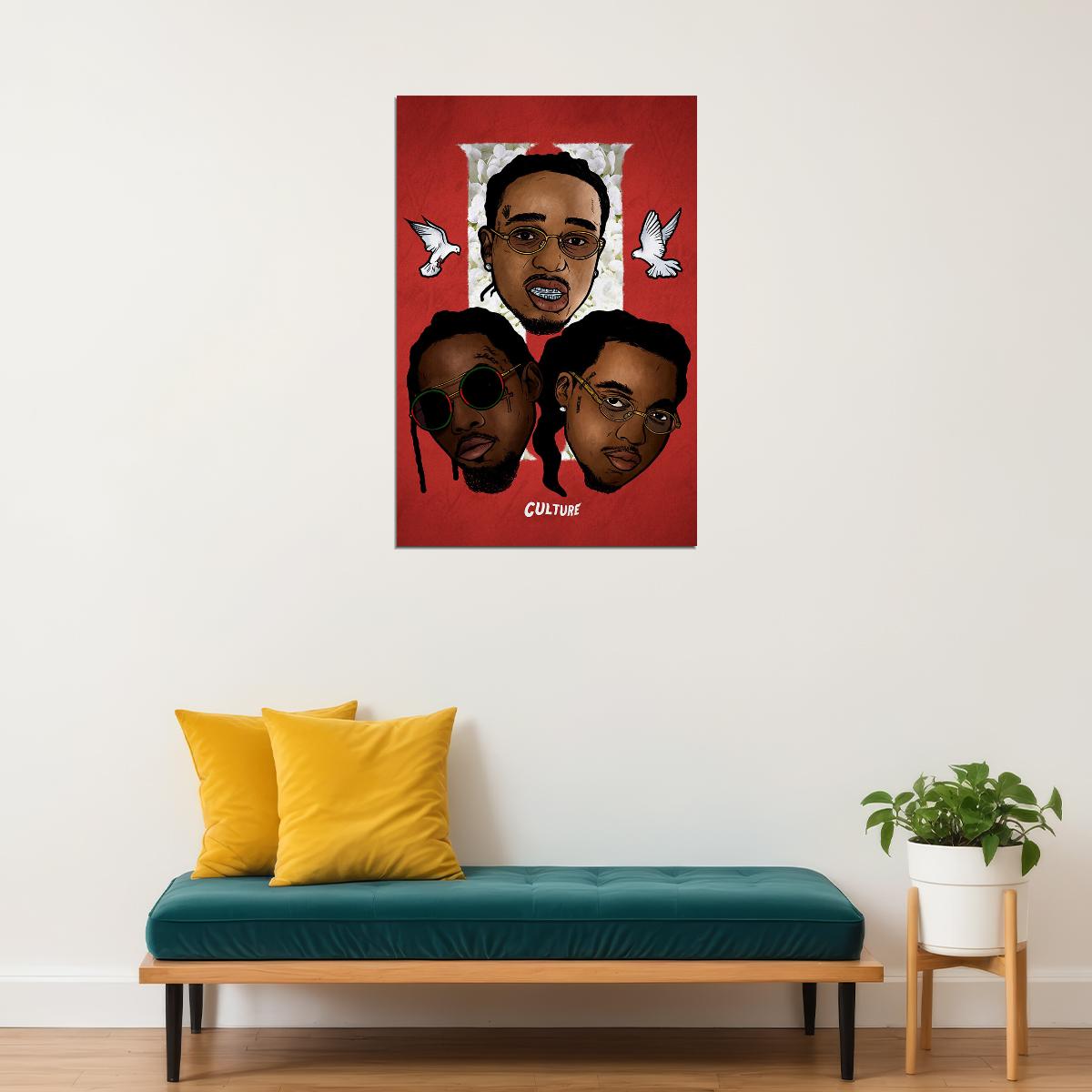 Migos Culture Fan Album Music Rap 2017 Cover Poster Wall Art Print Home Wall Decor - xonomax