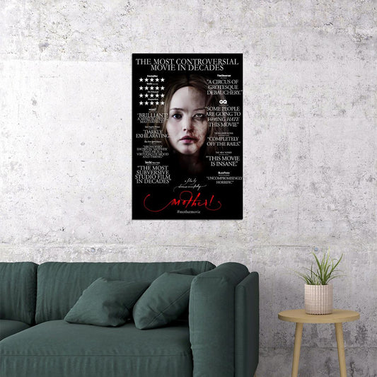 Mother! Movie Jennifer Lawrence Javier Bardem Action Poster Wall Art Print Home Wall Decor - xonomax