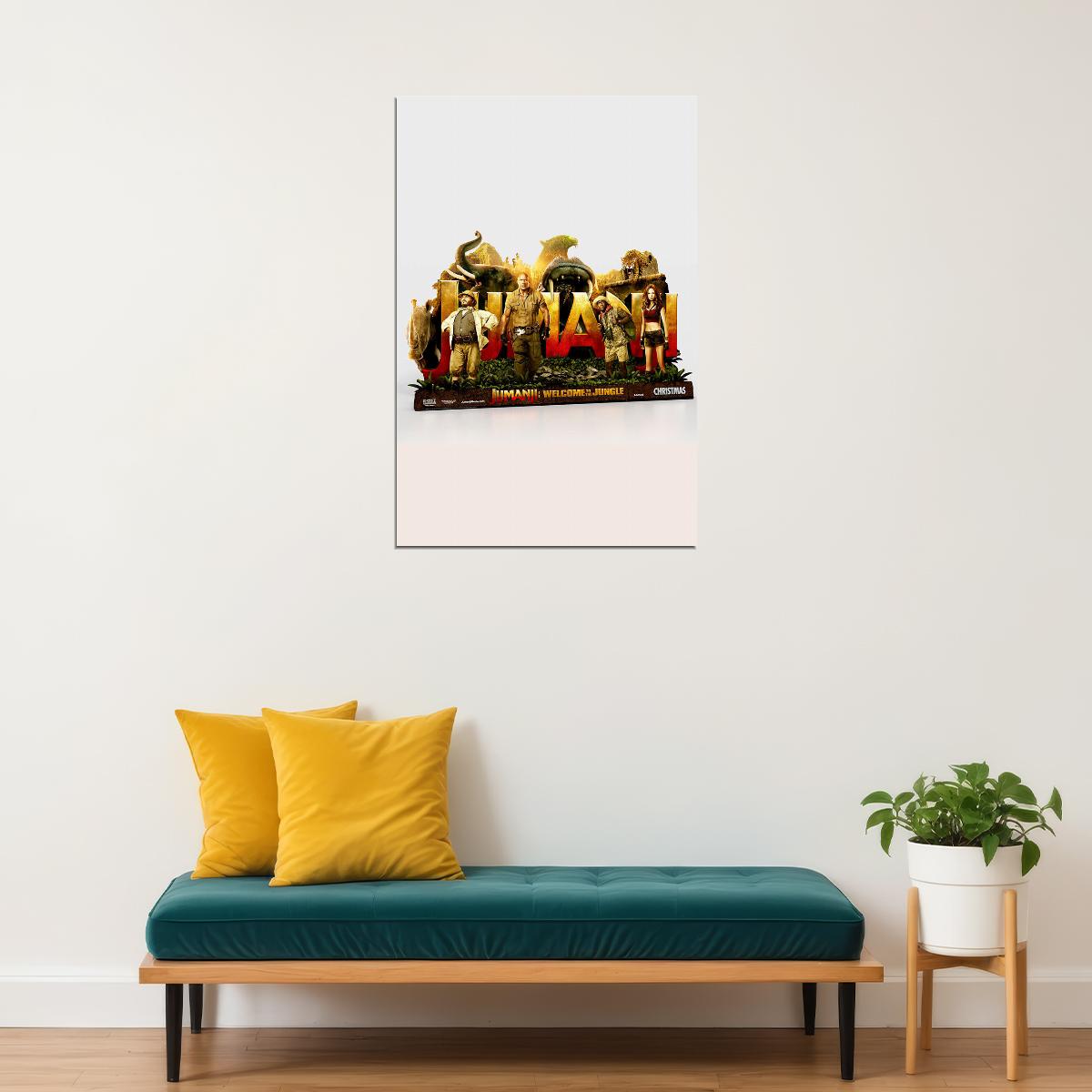 Jumanji 2018 Movie Kevin Hart Dwayne Johnson Comedy Poster Wall Art Print Home Wall Decor - xonomax