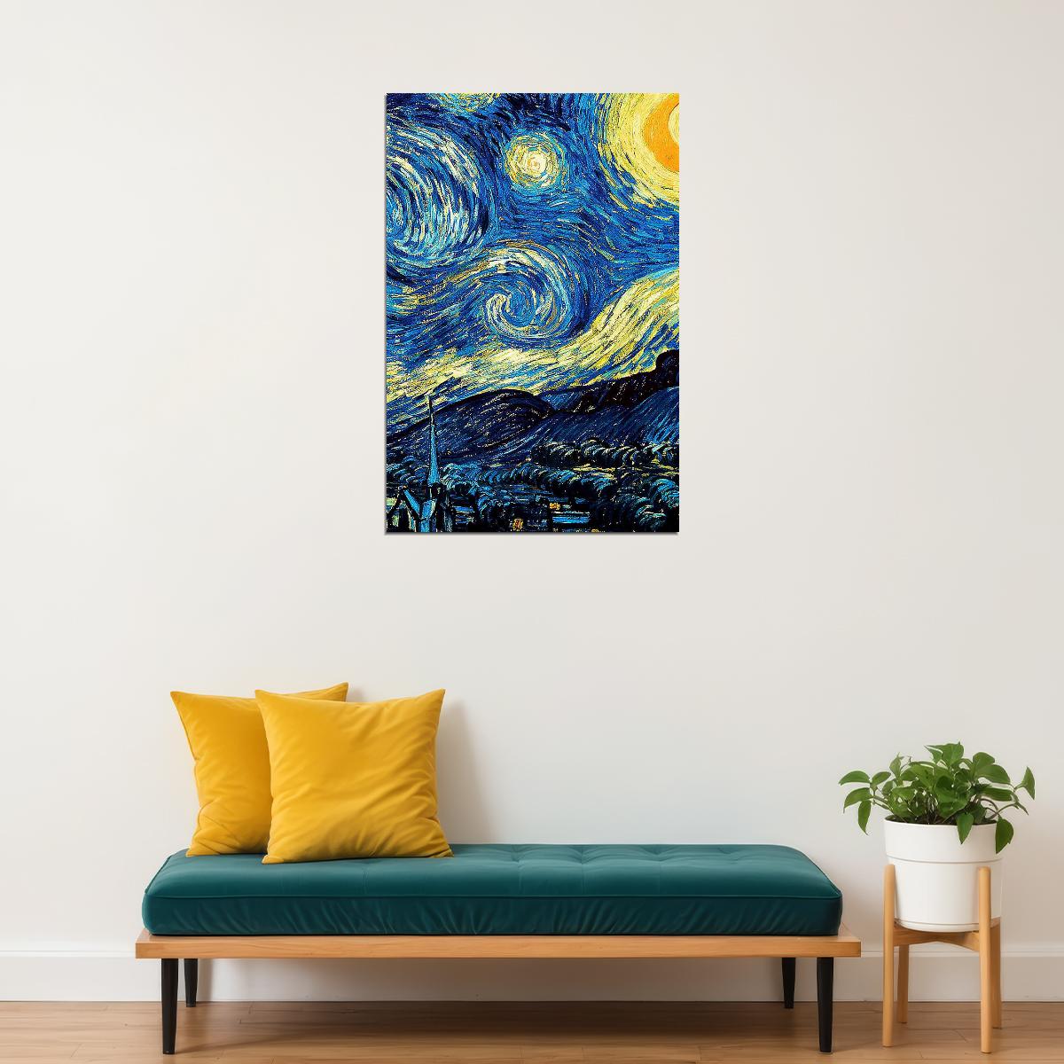 Starry Night Landscape Oil Poster Wall Art Print Home Wall Decor - xonomax
