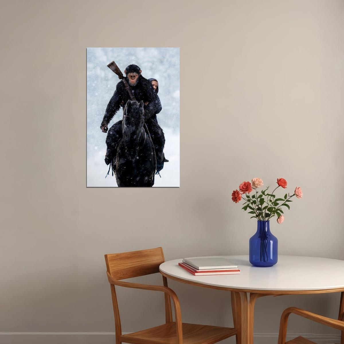 War For The Planet Of The Apes Movie 2017 Action Poster Wall Art Print Home Wall Decor - xonomax