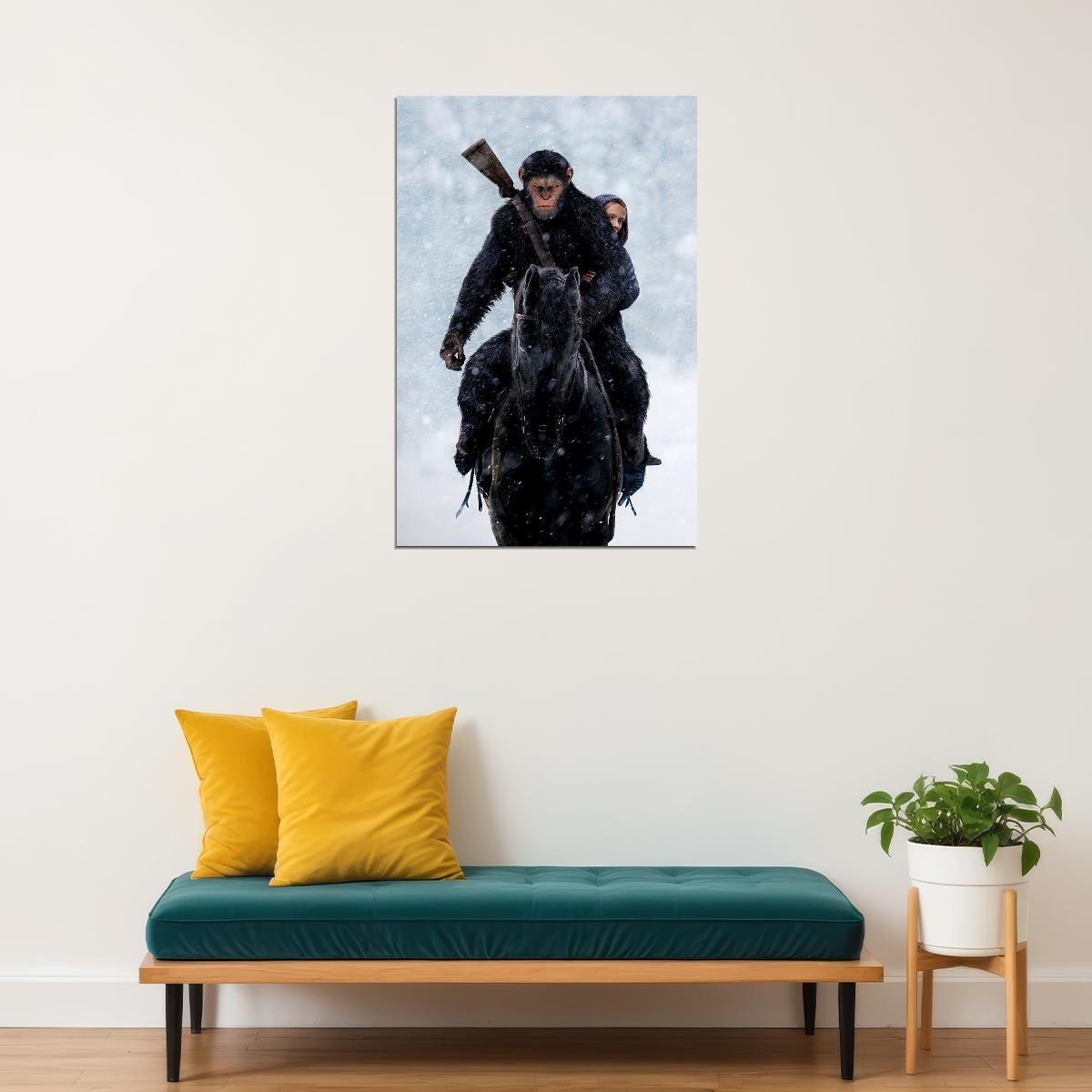 War For The Planet Of The Apes Movie 2017 Action Poster Wall Art Print Home Wall Decor - xonomax