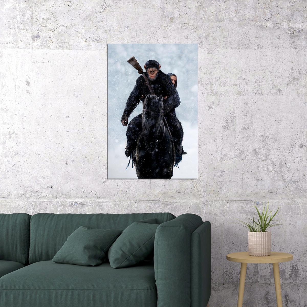 War For The Planet Of The Apes Movie 2017 Action Poster Wall Art Print Home Wall Decor - xonomax