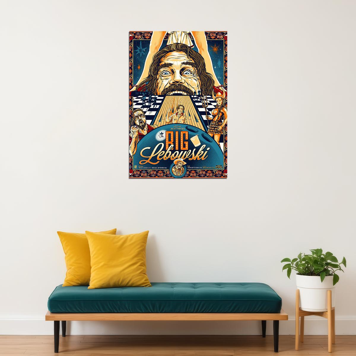The Big Lebowski 1998 Classic Movie Comedy Poster Wall Art Print Home Wall Decor - xonomax