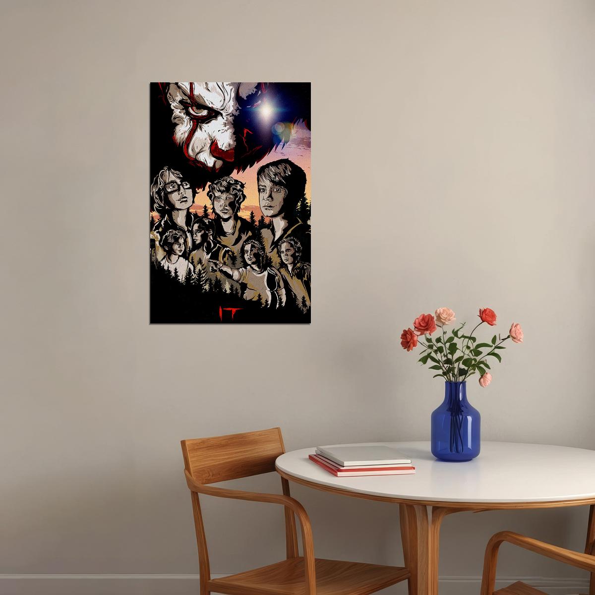 It Movie Stephen King Pennywise Horror Drama Poster Wall Art Print Home Wall Decor - xonomax