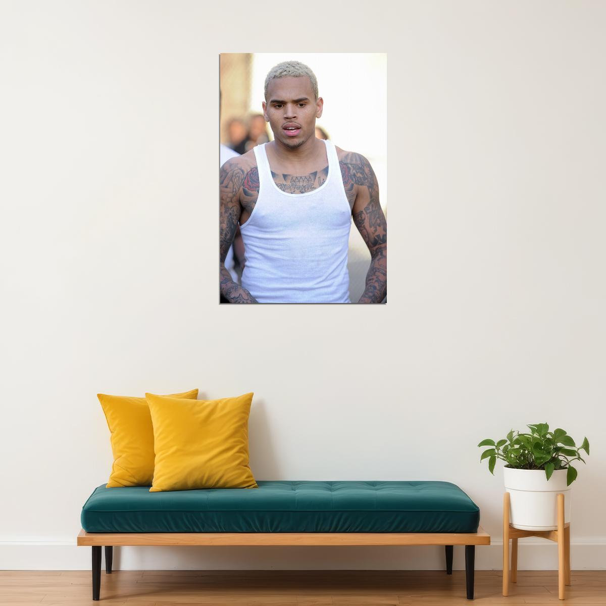Chris Brown Rapper Music Star Rapper Singer Poster Wall Art Print Home Wall Decor - xonomax