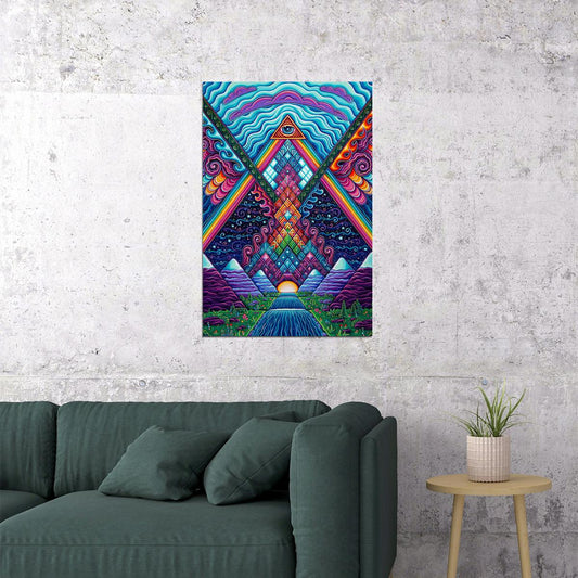 Psychedelic Trippy Visual Mind God Poster Wall Art Print Home Wall Decor - xonomax