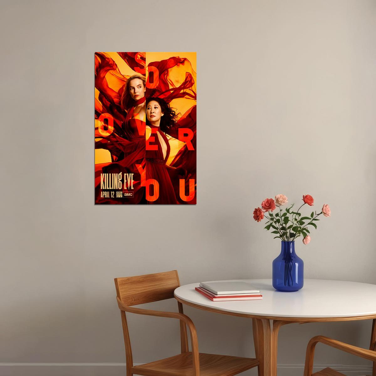 Killing Eve Movie Sandra Oh Jodie Comer Tv Series 2018 Poster Wall Art Print Home Wall Decor - xonomax