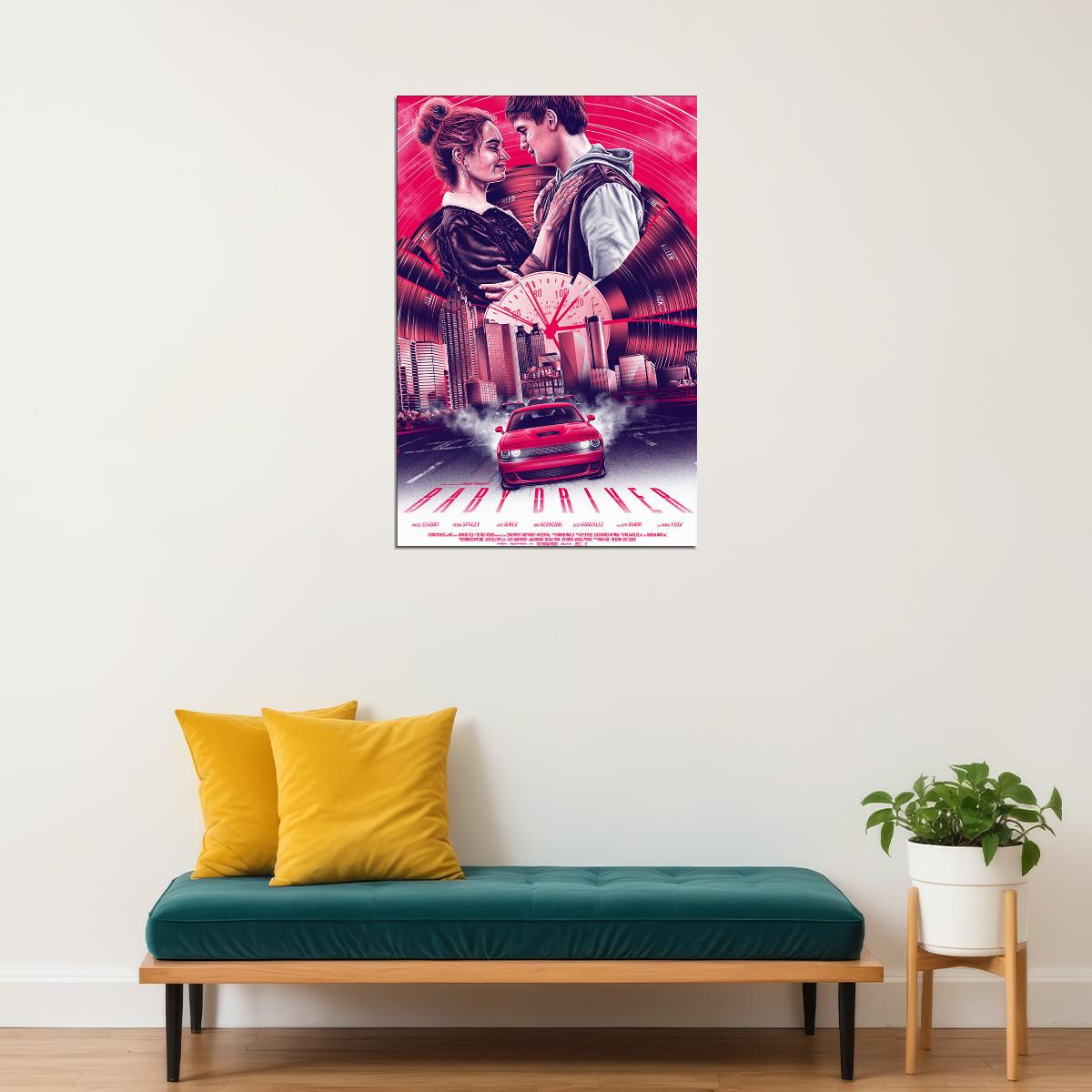 Baby Driver Movie Ansel Elgort Drama Action Crime Poster Wall Art Print Home Wall Decor - xonomax