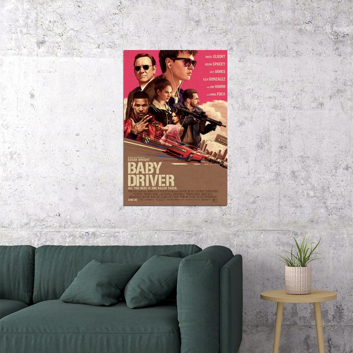 Baby Driver Movie 2017 Film Kevin Drama Action Poster Wall Art Print Home Wall Decor - xonomax