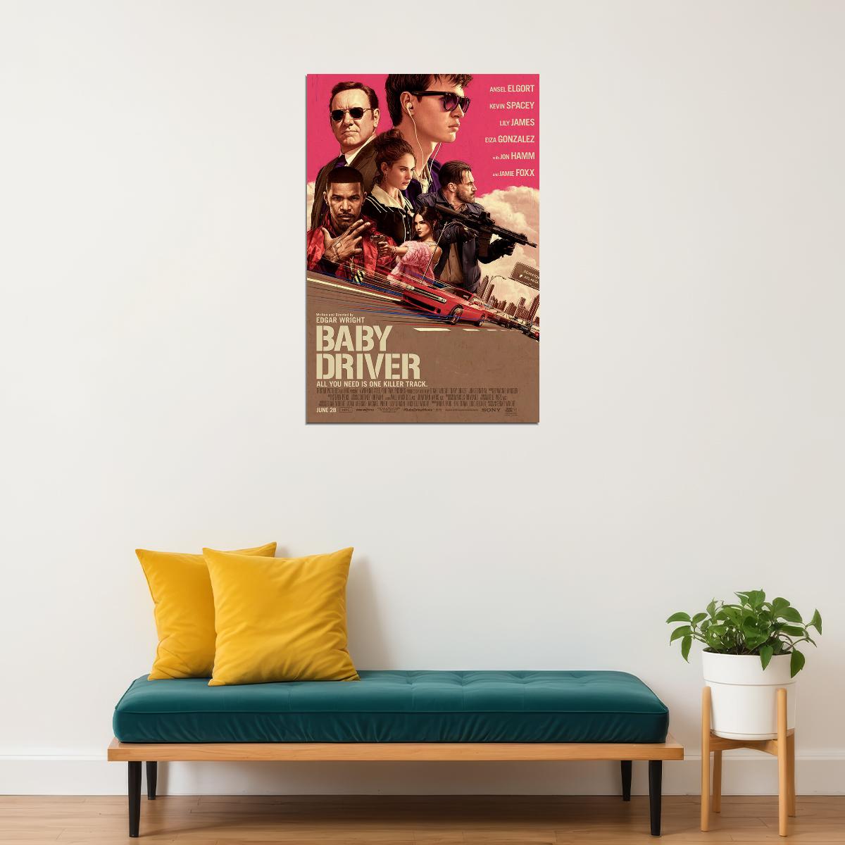Baby Driver Movie 2017 Film Kevin Drama Action Poster Wall Art Print Home Wall Decor - xonomax