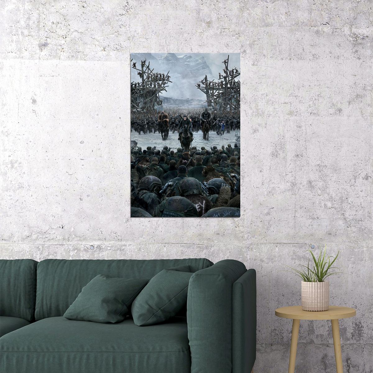 War For The Planet Of The Apes 2017 Snow Movie Poster Wall Art Print Home Wall Decor - xonomax