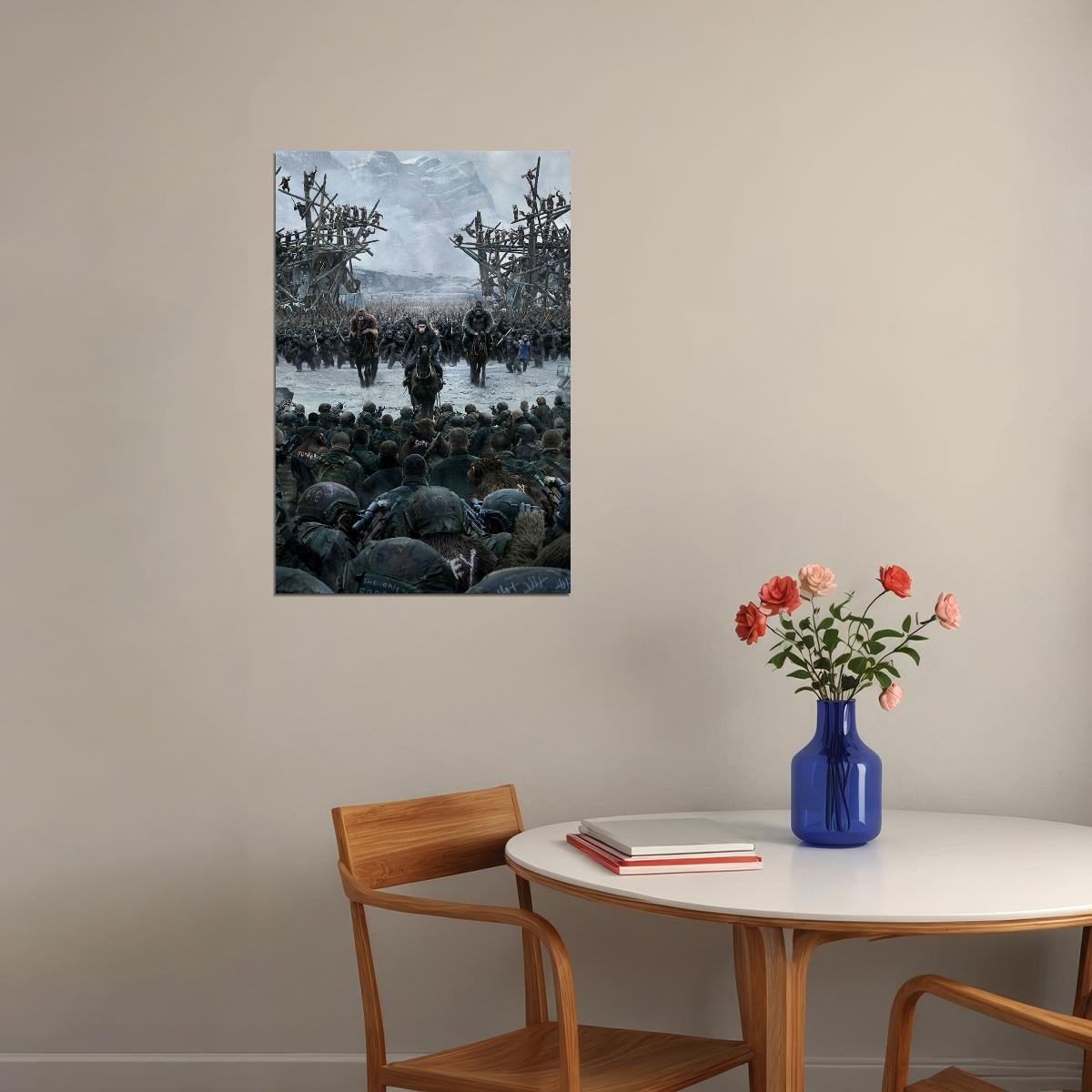 War For The Planet Of The Apes 2017 Snow Movie Poster Wall Art Print Home Wall Decor - xonomax