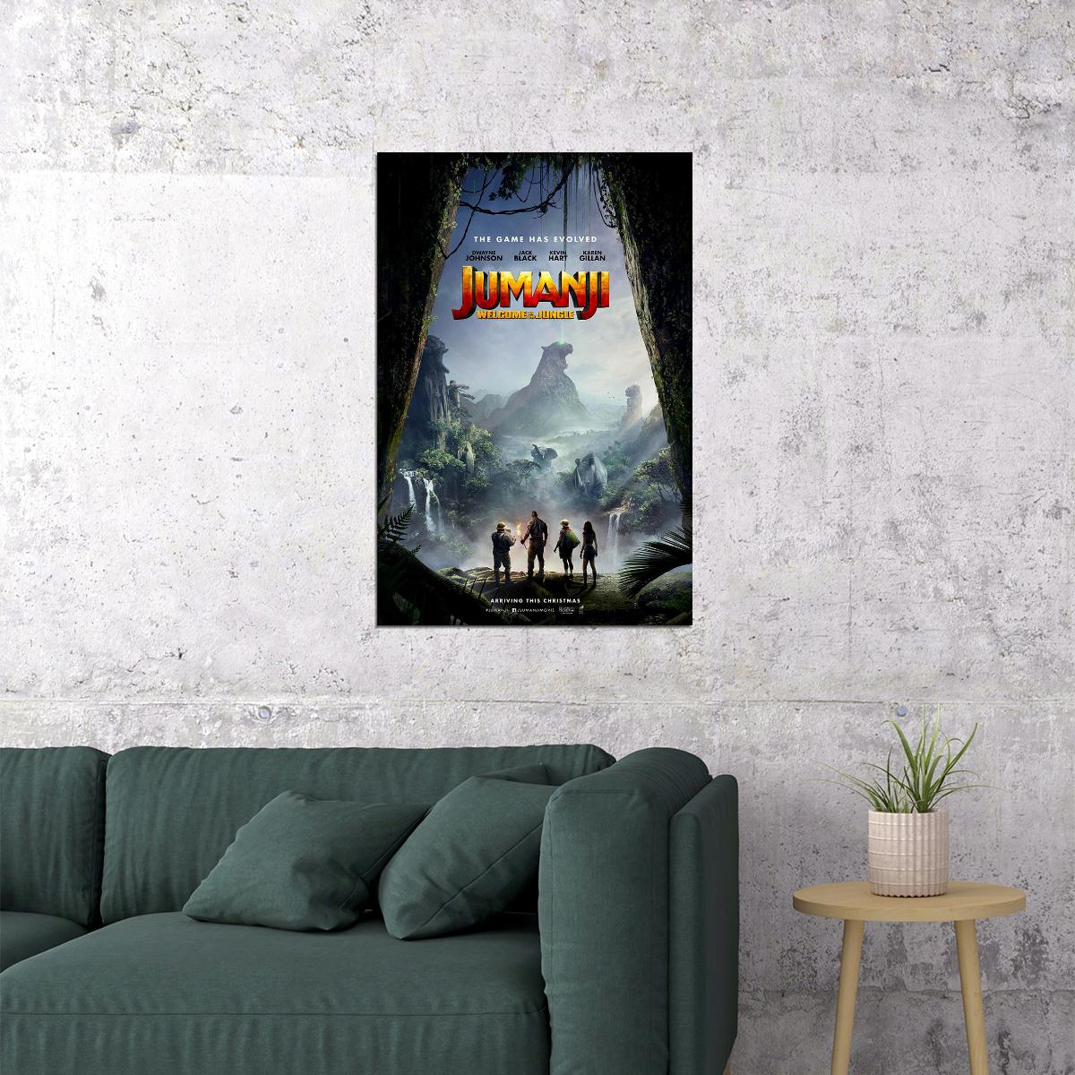 Jumanji Welcome To The Jungle Movie Comedy Poster Wall Art Print Home Wall Decor - xonomax
