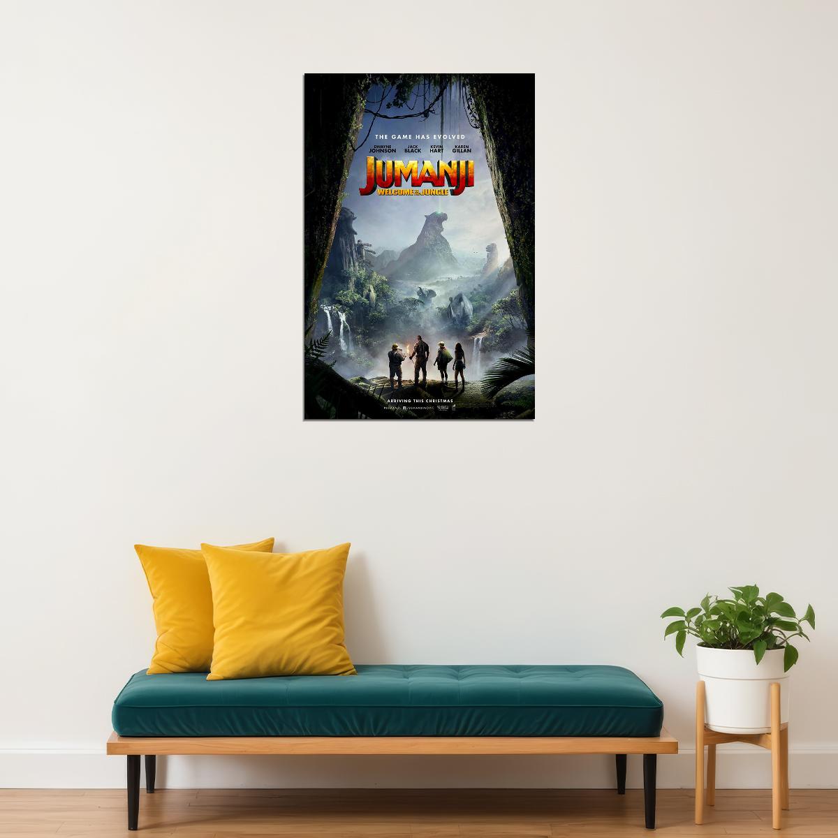 Jumanji Welcome To The Jungle Movie Comedy Poster Wall Art Print Home Wall Decor - xonomax